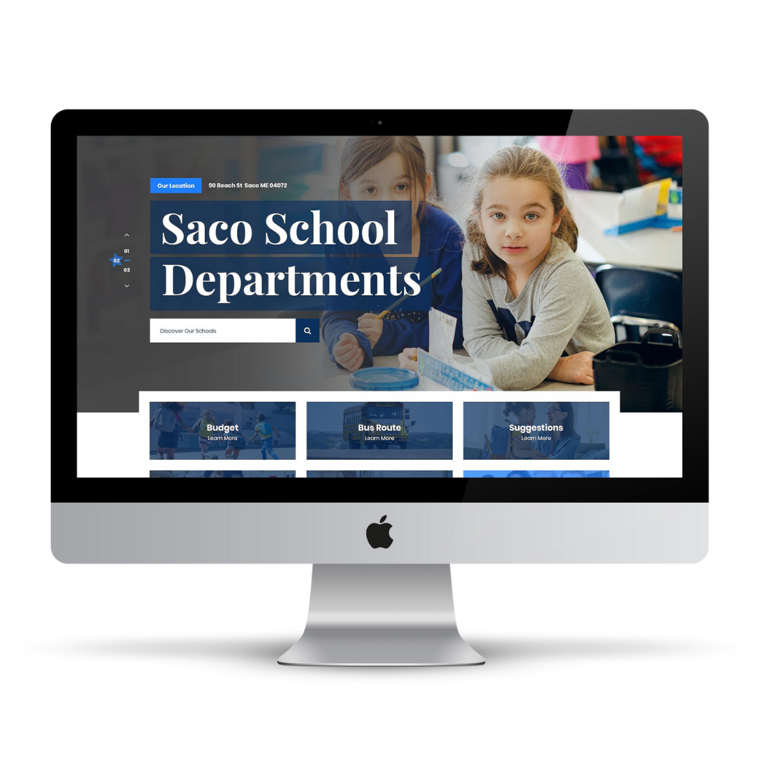 Saco School Department School Site on Mac Computer
